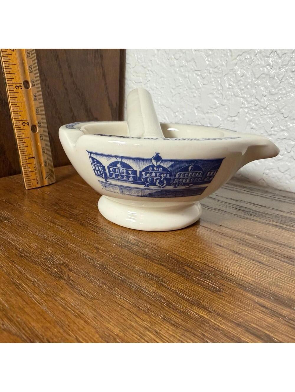 Vintage Merck Sharp and Dohme Apothecary Mortar & Pestle Charles Lamb Quote